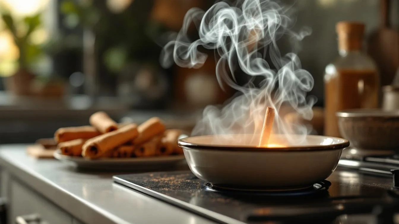 Il segreto della Cannella: brucia una stecca in cucina per togliere l’odore di fritto