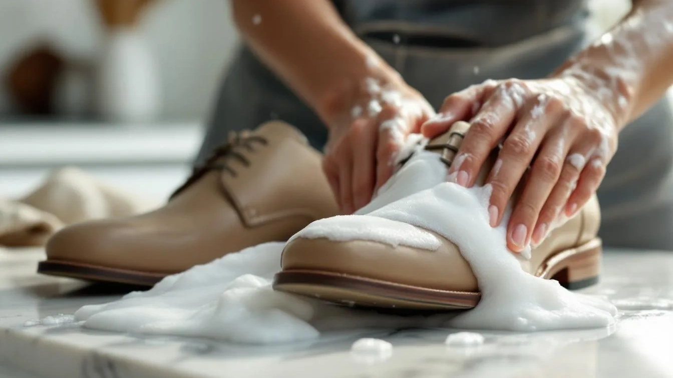 Sapone per Piatti sulle scarpe: il trucco per pulire la pelle chiara senza rovinarla